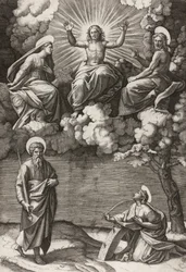 Kristus, Jomfruen og Johannes Døberen med de hellige Paulus og Katarina, 1520-25