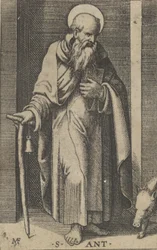 Saint Anthony, en stav i højre hånd, fra serien 