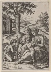 Madonna under et palmetræ