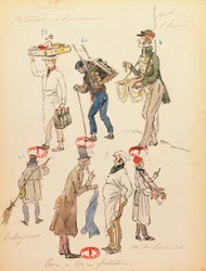 Frankrig, Paris, kostumeskitse til statister i operaen La boheme af Giacomo Puccini (1858-1924), opførelse på Paris Opera Comique, 13. juni
