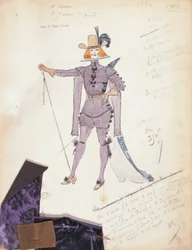 Frankrig, Paris, kostumeskitse til Don Giovanni til forestillingen Don Giovanni eller rake punish