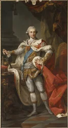 Stanislas II Auguste Poniatowski - Portræt af Stanislaw II Auguste Poniatowski, konge og storhertug af det polsk-litauiske Commonwealth (1732-1798), af Bacciarelli, Marcello (1731-1818). Olie på
