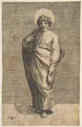 Saint Matthew holder en pose, ca. 1515-27.