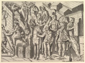 Romersk storslåethed: Romerske ryttere, fra Trajans-søjlen, 1500-tallet.
