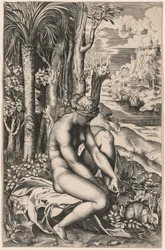 Venus såret af en rosentorn, ca. 1516.