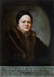 Portræt af maleren Pietro Liberi (1605-1687) - Maleri af Marco Liberi (omkring 1640-efter 1687)