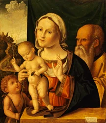 Hellig samtale, af Marco Palmezzano (ca 1459-1539), 52x61 cm