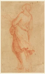 Tegning, En ung kvinde (Maria Magdalena under korset), 1550-75