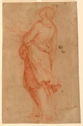 Tegning, En ung kvinde (Maria Magdalena under korset), 1550-75