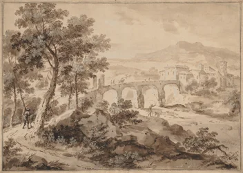 Landskab med bro, 1700-1729.