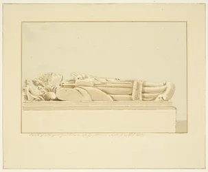 Billede af abbed Guilliam i Bristol Cathedral (blyant og akvarel på papir)