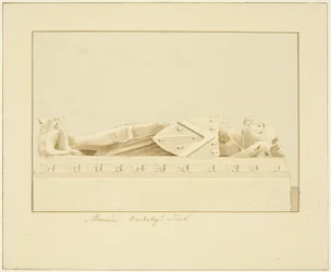 Billede af Maurice, 7. jarl af Berkeley, i Bristol Cathedral (blyant og akvarel på papir)