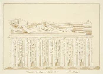 Abbed Knowles grav i Bristol Cathedral (blyant og akvarel på papir)