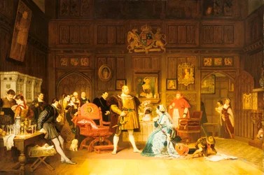 Henrik 8. og Anne Boleyn iagttaget af dronning Catherine, 1870