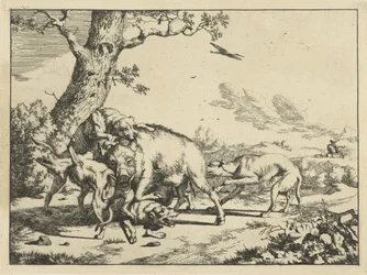 Orne angrebet af fire jagthunde Jagthunde (serietitel)
