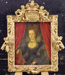 Portræt af en dame, der siges at være prinsesse Elizabeth, ca. 1560 (olie på panel)