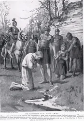 The Martyrdom of St. Alban, illustration fra 