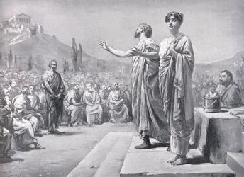 Pericles Pleading for Aspasia, illustration fra 