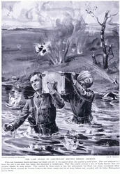 Sidste etape af løjtnant Smyths heltemodige rejse: Tildelt Victoriakorset i maj 1915 (litografi)