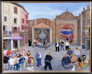 Landsby i Provence (olie på lærred)