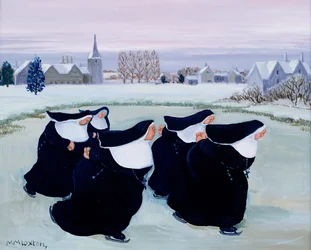 Vinter på klosteret (gouache på papir)