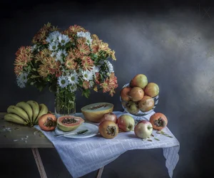 Stilleben med efterårshøst