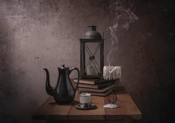 Kaffe og stearinlys