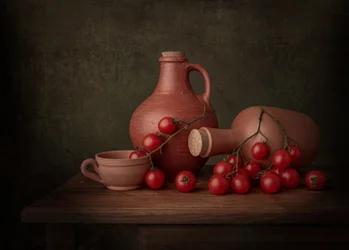 Rustikt tomatstilleben