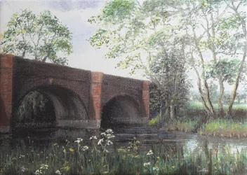 Cookham Moor bridge, 2022 (pastel)