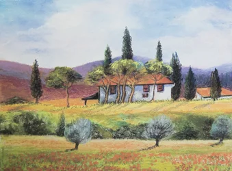 Fransk landbrugsjord, 2020 (pastel)