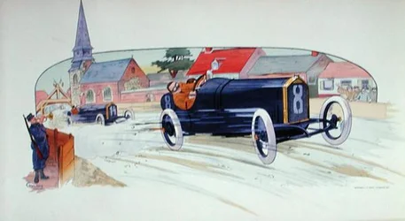 En Peugeot-racerbil i Grand Prix de France i 1911