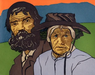 Et par gamle bønder fra Valais (Schweiz)