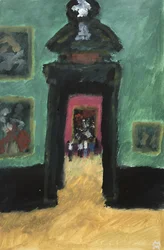 Green Room at the Viennese Museum, 2019 (olie på papir)