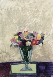 Stilleben med tørrede blomster, 2020 (olie på papir)