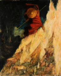 Valkyrien. Wotan slår klippen med spydet, ca. 1895.