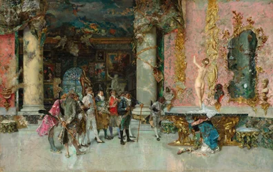 Valget af en model, ca. 1866-74 (olie på panel)