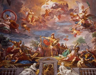 Marcus Furius Camillus bryder traktaten med gallerne, indgangshal, Galleria Borghese