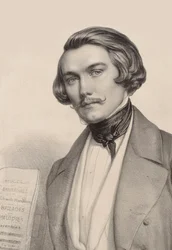 Portræt af pianist og komponist Alfred Quidant 1815-1893, ca. 1840.