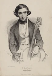 Portræt af cellisten og komponisten Hippolyte Prosper Seligmann 1817-1882, 1840.