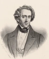 Portræt af pianisten og komponisten Felix Mendelssohn Bartholdy 1809-1847.