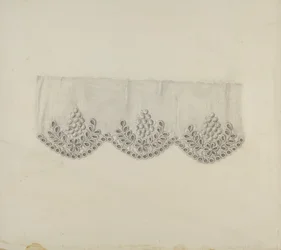 Broderet kant, ca. 1938.