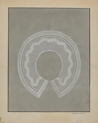 Broderet hørkrave, ca. 1936.