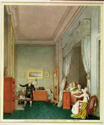 Kejserindens soveværelse med hertuginden de Montebello og Jean-Nicolas Corvisart (1755-1821) oktober 1813