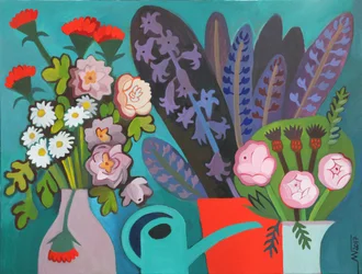 Farverige, moderne blomster