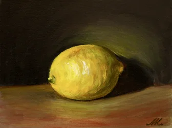 Stilleben med lysende citron