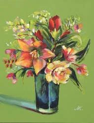Farverig blomsterbuket