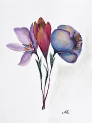 Farverige akvarelblomster