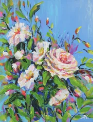 Farverig blomsterbuket