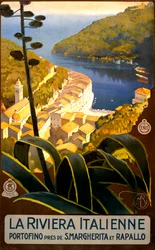 Rejseplakat til den italienske riviera, ca. 1920 (litho)