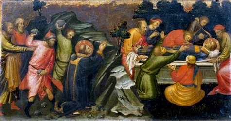 Stening og begravelse af St Stephen, den første kristne martyr, c36 c1394-1424